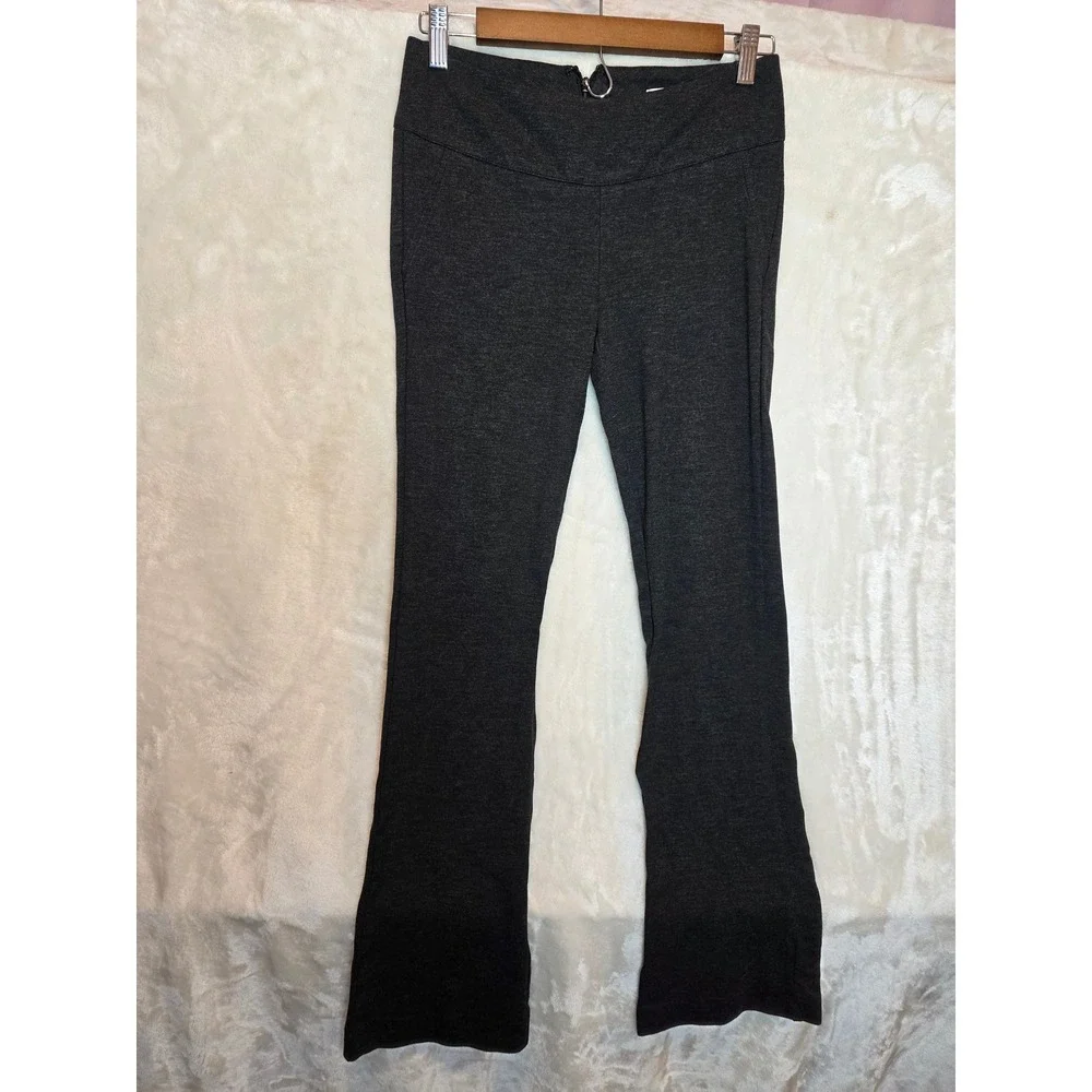 Cabi Women Charcoal Gray Stretch‎ Knit Flare Leg Trousers Pants Size 0